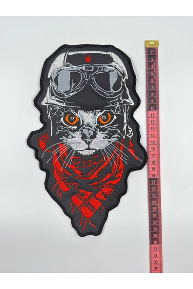 Atolye Luxora Hızlı Kedi Stil Motorcu Yelek ve Çeket ,Sırt Patch , Yama - 2