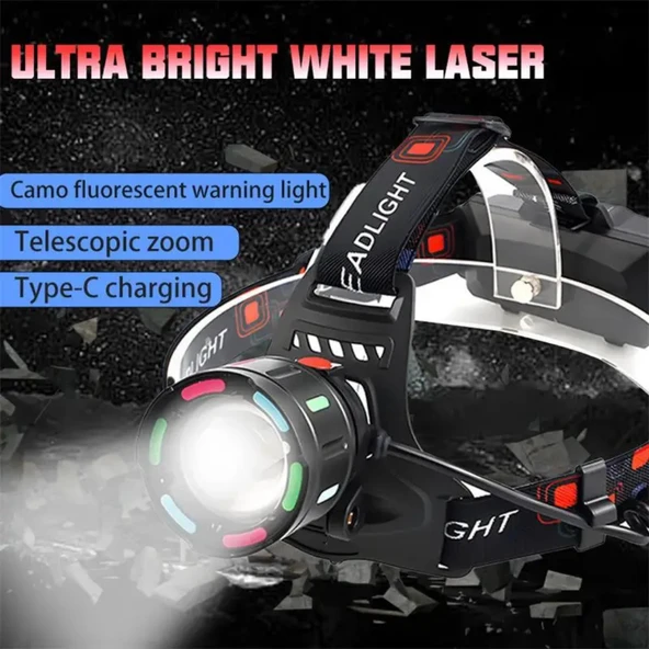 Yüksek Performanslı 30W Şarj Edilebilir LED Kafa Lambası - 4