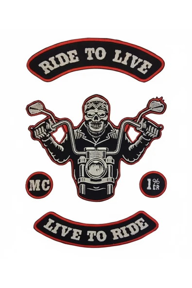 Atolye Luxora MC Motor Stil Motorcu Yelek ve Ceket ,Sirt Patch, Yama