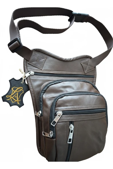 Atolye Luxora Ayarlanabilir Kemerli Hakiki Deri Taktik Çanta - 4