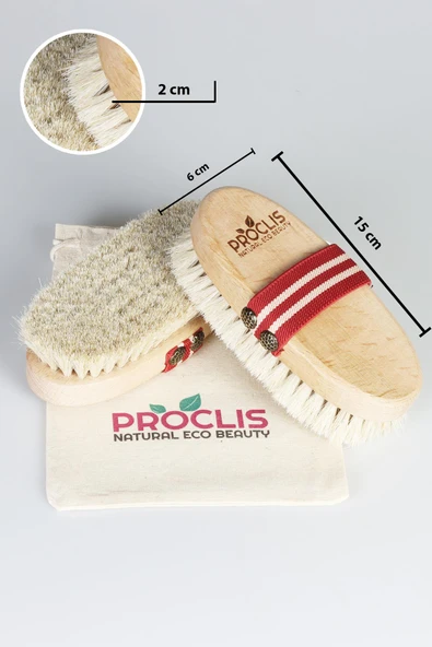 Proclis %100 Doğal At Kılı Selülit Fırçası, Doğal At Kılı Fırça Banyo Masaj Peeling 1 Adet İsim Yazdırılır - 2