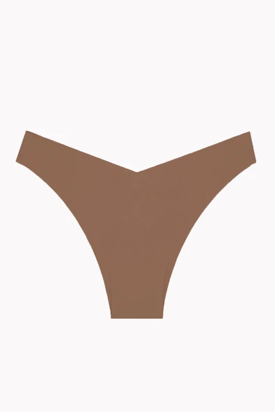 Gül Kurusu Açık Kahve Koyu Kahve 3lü Lazer İz YapmazV Shape Brazillian Külot - Resim 2