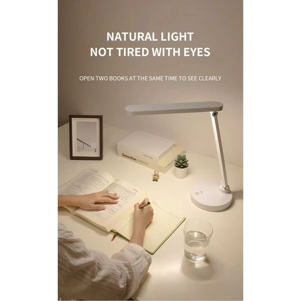 pilelistore 40 Led Çalışma Okuma Işığı Kademeli Masa Lambası Ayarlanabilir Renk Tonu Ve Parlaklık - 2
