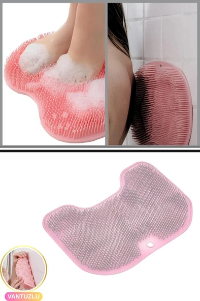 Vantuzlu Sırt ve Ayak Duş Matı, Banyo Duş Küvet İçi Kaymaz Tabanlı Ovma Yıkama Temizleme Matı - Resim 6