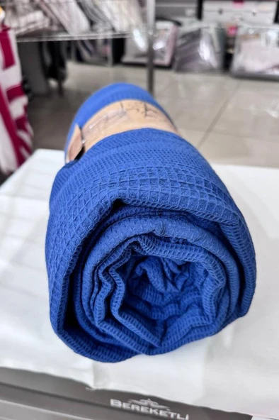 Çeyiz Diyarı Çift Kişilik Yazlık Pamuklu Tek Pike Lacivert - Resim 2