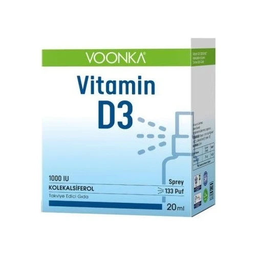 Voonka Vitamin D3 1000 IU Yetişkin Sprey 20 ml ürün görseli
