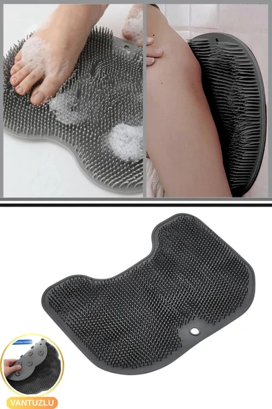 Vantuzlu Sırt ve Ayak Duş Matı, Banyo Duş Küvet İçi Kaymaz Tabanlı Ovma Yıkama Temizleme Matı ürün görseli 1