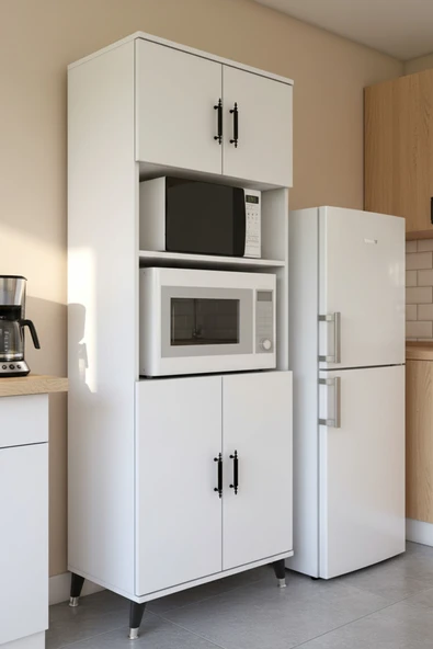 eshowrom Beyaz Luna Mikrodalga ve Kiler Dolabı ürün görseli