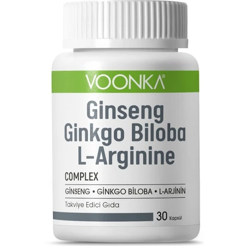 Voonka Ginseng Ginkgo Biloba L-Arginine 30 Kapsül ürün görseli 1