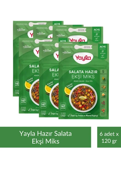 Yayla Salata Hazır Ekşi Miks 120 gr x 6 Adet