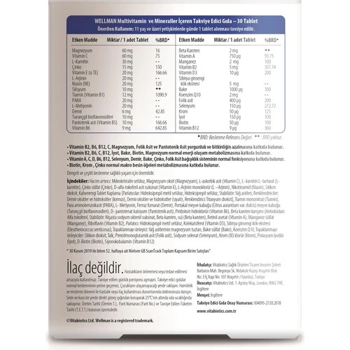 Wellman Original 30 Tablet - Resim 3