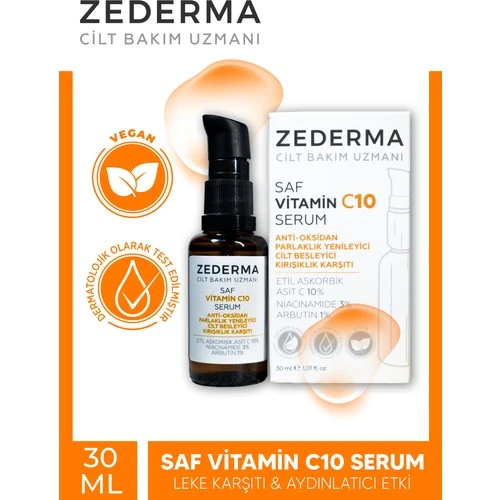 Zederma Saf Vitamin C 10 Serum 30 ml ürün görseli