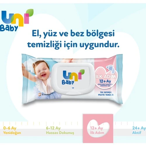 Uni Baby İlk Adım Islak Mendil 3Lu (12+ Ay) - Resim 4