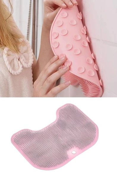 Vantuzlu Sırt ve Ayak Duş Matı, Banyo Duş Küvet İçi Kaymaz Tabanlı Ovma Yıkama Temizleme Matı - Resim 8