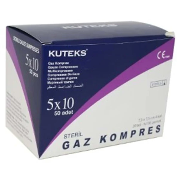Kuteks Steril Gaz Kompres 7.5 x 7.5 cm (10x5) 50li ürün görseli