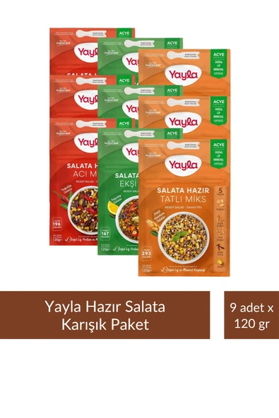 Yayla Salata Miks Karışık Paket 2 - 120 gr x 9 Adet