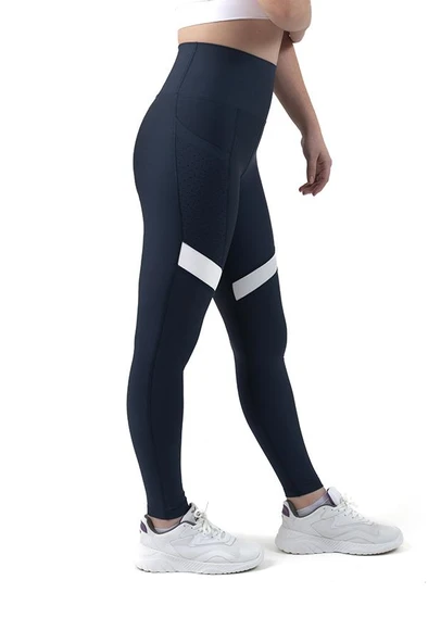 Lazer Kesim Cepli Lacivert-beyaz Spor Tayt - glint.2462 - Resim 3