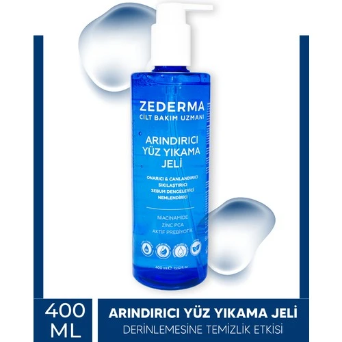 Zederma Arındırıcı Yüz Yıkama Jeli Yağlı Akne Eğilimli ve Hassas Ciltler İçin 400 ml ürün görseli