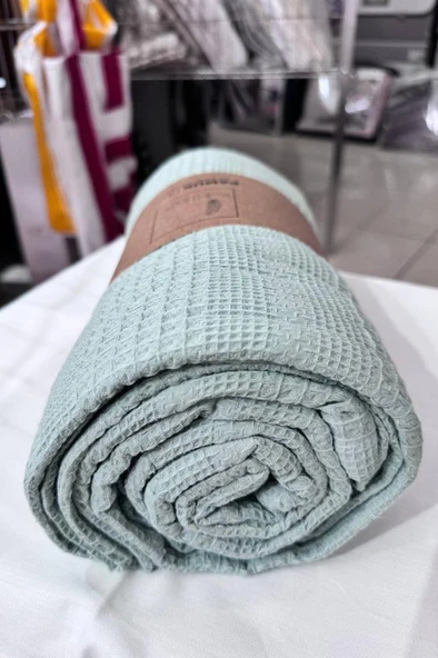 Çeyiz Diyarı Çift Kişilik Yazlık Pamuklu Tek Pike 230x210 cm Yeşil ürün görseli