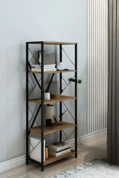 eshowrom 5 Raflı 150 cm Ceviz Kitaplık ürün görseli