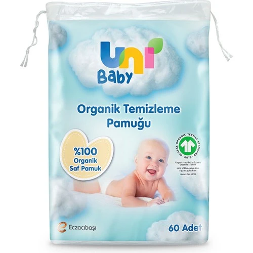 Uni Baby Organik Temizleme Pamuğu 60lı ürün görseli