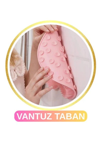 Vantuzlu Sırt ve Ayak Duş Matı, Banyo Duş Küvet İçi Kaymaz Tabanlı Ovma Yıkama Temizleme Matı - Resim 9