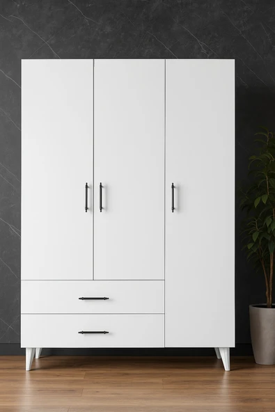 eshowrom Meli 3 Kapaklı 2 Çekmeceli Gardırop ürün görseli