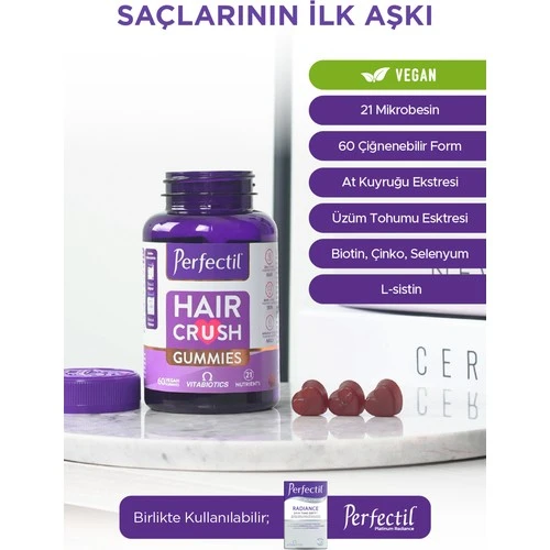 Perfectil Hair Crush 60 Gummies - Resim 3
