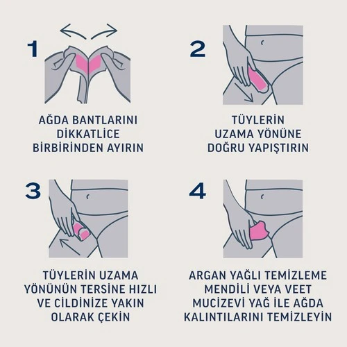 Veet Hipoalerjenik Sir Ağda Bandı Pure Bikini Bölgesi ve Koltuk Altı 16lı + 3 Adet Temizleme Mendili Hediye - Resim 5