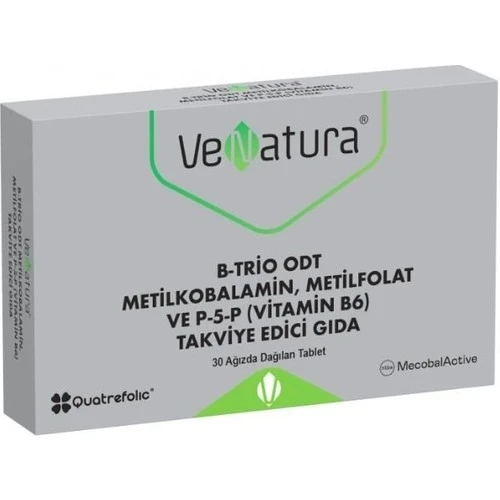 Venatura B-Trio Odt Metilkobalamin Metil Folat Ve Vitamin B6 30 Tablet ürün görseli 1