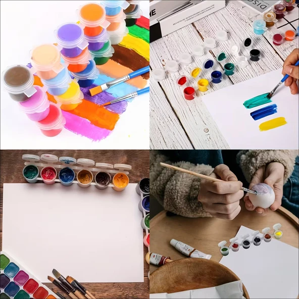 Mini saklama kutusu 2ml 6'lı şerit, boya paleti, boya saklama kabı, küçük hokkalar-2 Şerit - Resim 2