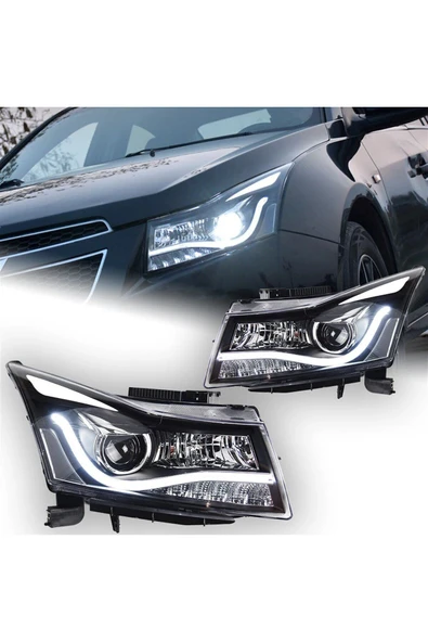 Chevrolet Cruze Kaşlı Led Far Takımı Bi-xenon - Resim 2