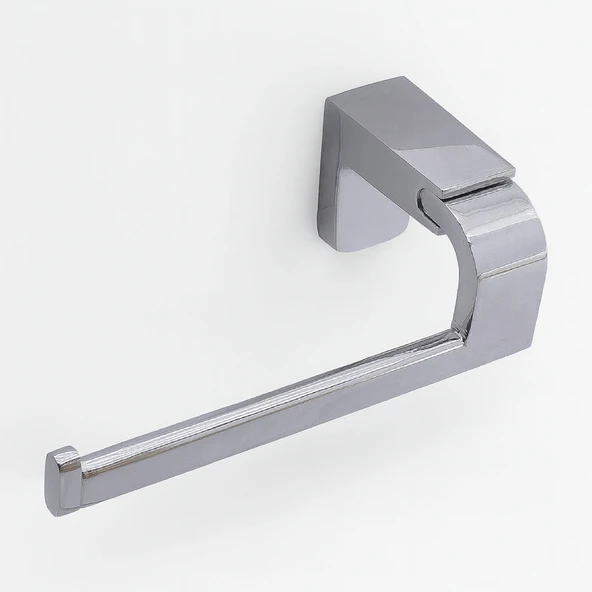 Krom Gümüş Kapaksız Lüks Tuvalet Kağıtlık Vidalı Paslanmaz Metal Duvara Monte Banyo Kağıt Aparatı - Resim 4