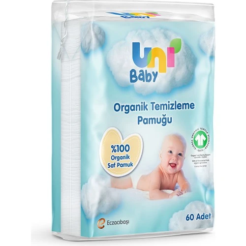 Uni Baby Organik Temizleme Pamuğu 60lı - Resim 2