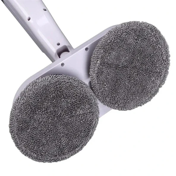 Valkyrie Şarjlı Su Püskürtmeli Elektrikli Mop – Çift Döner Başlık, Mikrofiber Ped, 2000 mAh, Tüm Zeminlerde Etkili Beyaz - 4