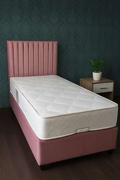 eshowrom Guli Tek kişilik Yatak Baza Başlık ve Yatak seti ürün görseli