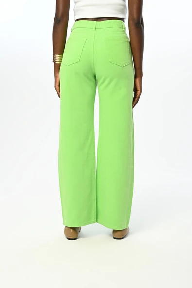 KADIN YAPIŞTIRMA TAŞ İŞLEMELİ DÜZ RENKLİ KOT PANTOLON - 12