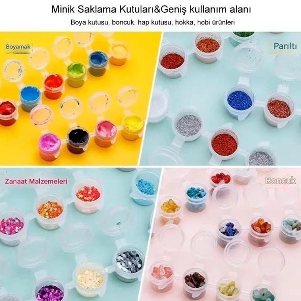 Mini saklama kutusu 2ml 6'lı şerit, boya paleti, boya saklama kabı, küçük hokkalar-2 Şerit ürün görseli