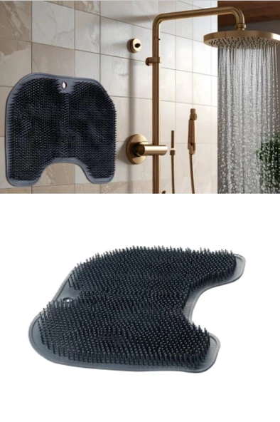 Vantuzlu Sırt ve Ayak Duş Matı, Banyo Duş Küvet İçi Kaymaz Tabanlı Ovma Yıkama Temizleme Matı - Resim 3