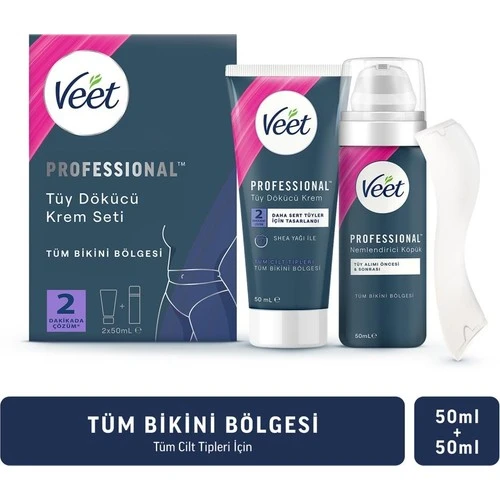 Veet Professional Bikini Bölgesi Tüy Dökücü Krem Seti 50 + 50 ml ürün görseli