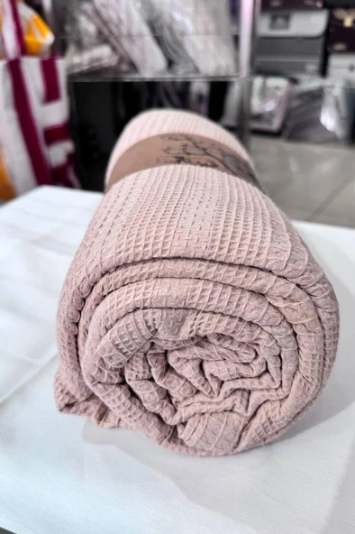 Çeyiz Diyarı Çift Kişilik Yazlık Pamuklu Tek Pike 230x210 cm Cappucino ürün görseli