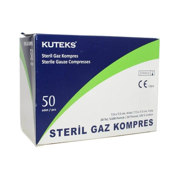 Kuteks Steril Gaz Kompres Eko 7.5 x 7.5 cm (2x25) 50li ürün görseli 1