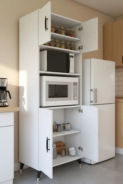 eshowrom Beyaz Luna Mikrodalga ve Kiler Dolabı - Resim 2