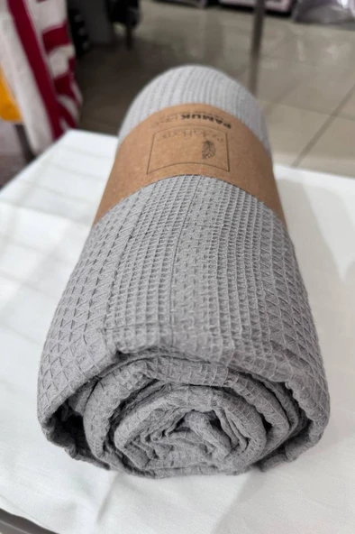 Çeyiz Diyarı Çift Kişilik Yazlık Pamuklu Tek Pike 230x210 cm Gri ürün görseli