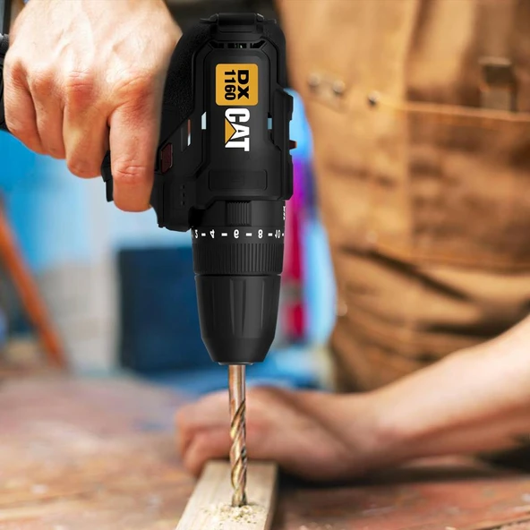 CAT DX1160 12Volt/2.0Ah Li-ion Çift Akülü Kömürsüz Profesyonel Şarjlı Darbeli Matkap + DA01901 32 Parça Aksesuar Seti - 7