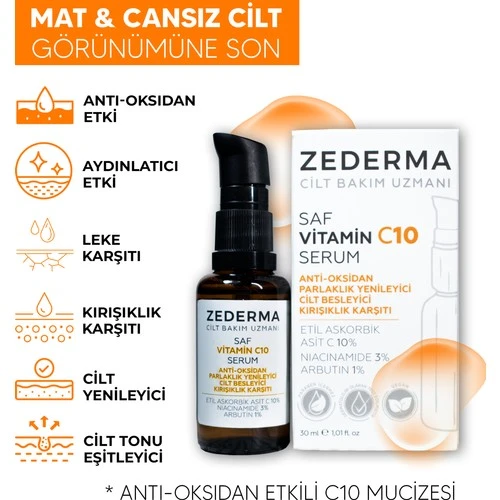 Zederma Saf Vitamin C 10 Serum 30 ml - Resim 3