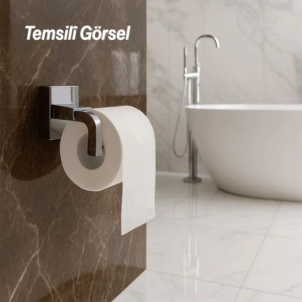 Krom Gümüş Kapaksız Lüks Tuvalet Kağıtlık Vidalı Paslanmaz Metal Duvara Monte Banyo Kağıt Aparatı - Resim 5