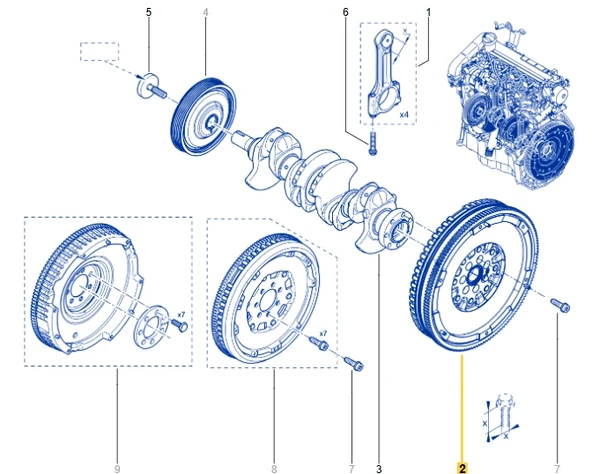 Motor Debriyaj Volanı (Oynar Volant) Renault Megane 4 Talisman Kadjar 1.5 Dci 123108982R MAİS - Resim 2