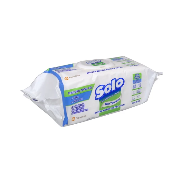 Solo Yuzey Temızleme Mendılı Dogal Guc Okalıptus&Cam 100 Lu ürün görseli 1