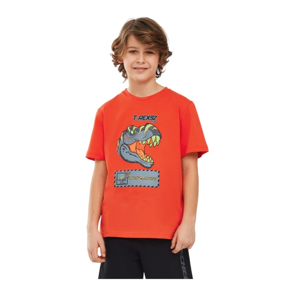 Graphic Tee B Short Sleeve Büyük Erkek Çocuk Turuncu Tshirt SK241093-700 ürün görseli 1